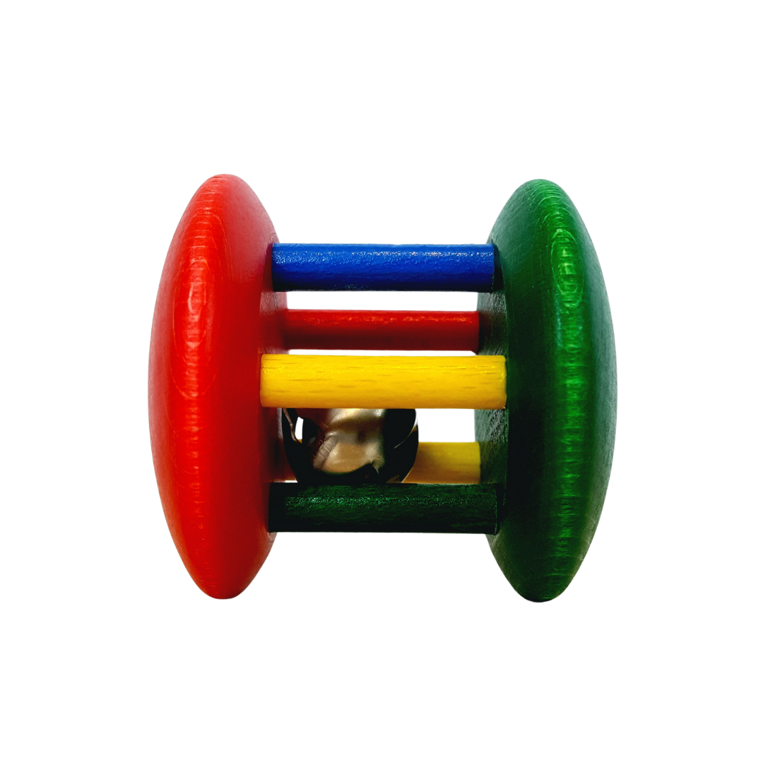 Rolling Wooden Rattle with Bell – Toy Exchange Club