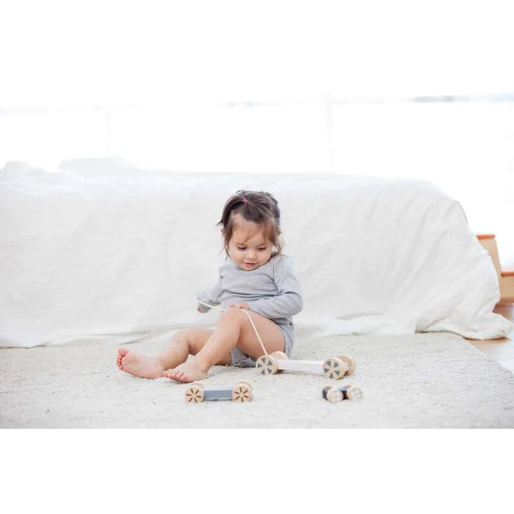 Wooden Stacking Cars Pull Toy - Gently Used