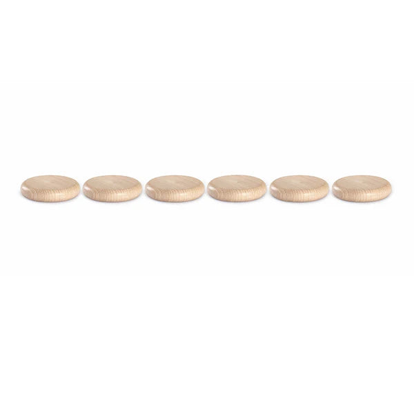 Set of 6 Wooden Coins