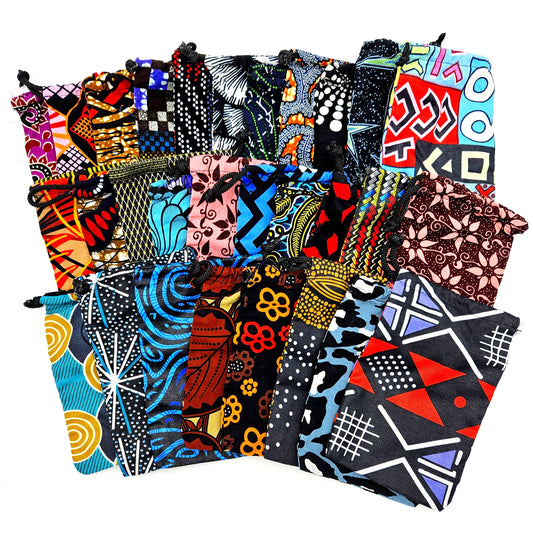 25 Drawstring Bags Handmade in Tanzania