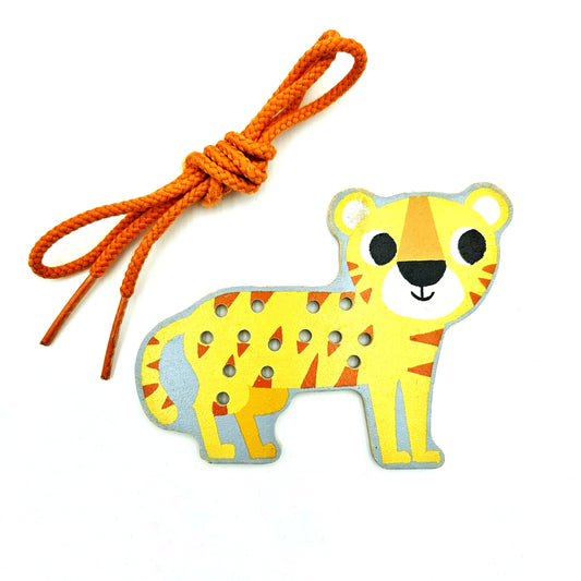 Wooden Lacing Tiger Toy
