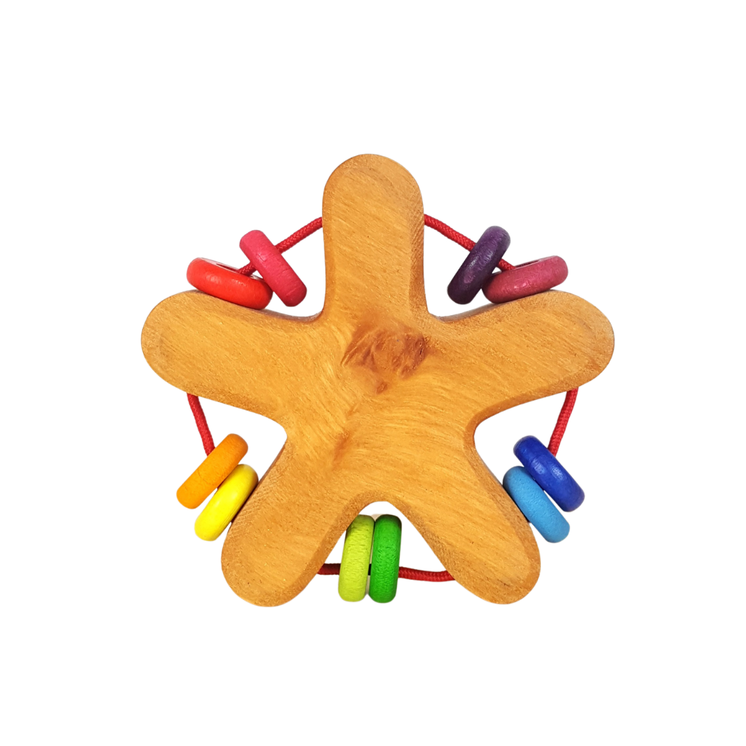Star Wooden Baby Rattle