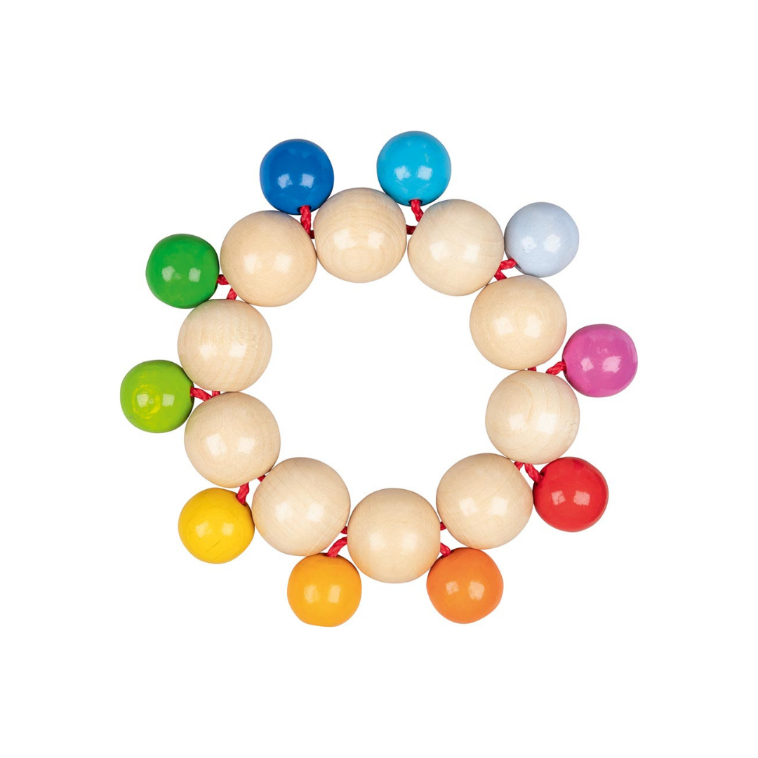 Wooden Rainbow Beaded Grasping Rattle