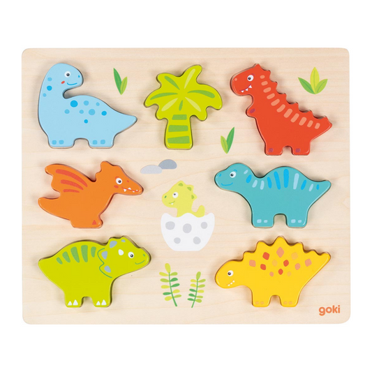 7-Piece Chunky Dinosaur Wooden Puzzle