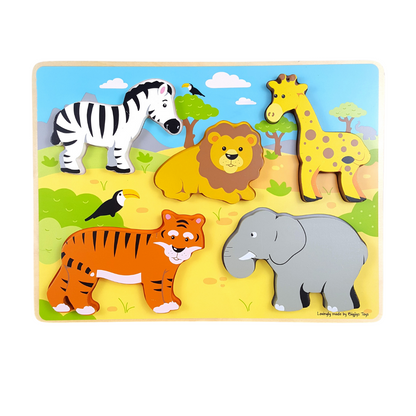 5-Piece Chunky Wild Animals Puzzle