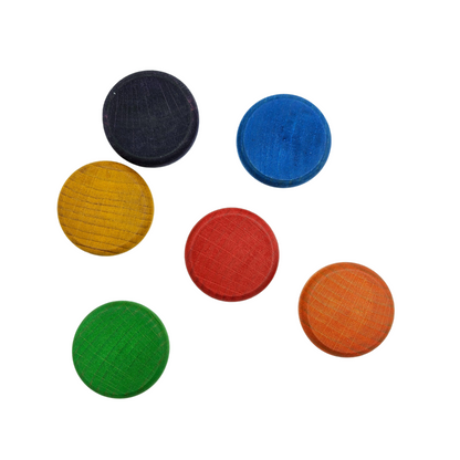 Set of 6 Wooden Coins