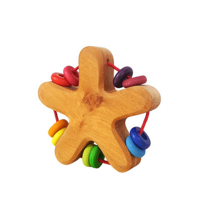 Star Wooden Baby Rattle